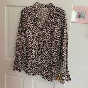 Cheetah print button down